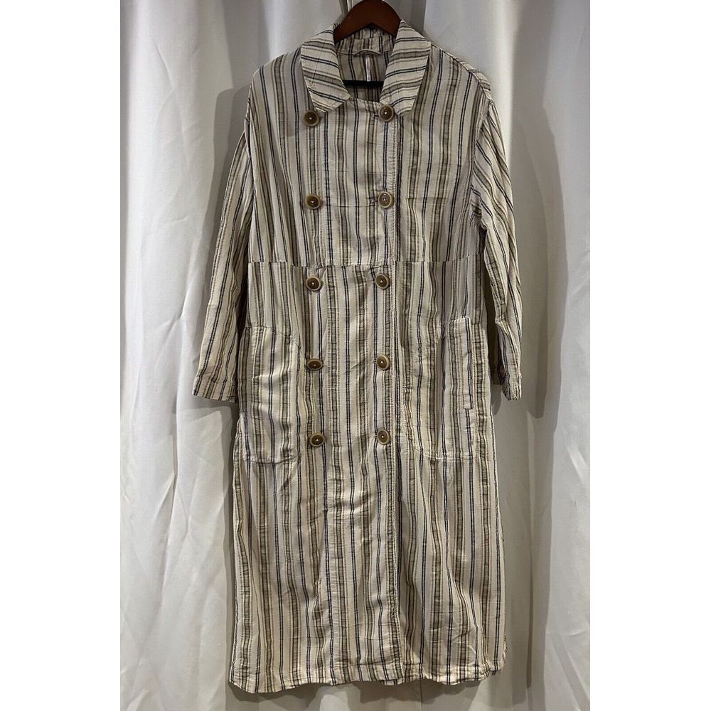 Free People Sweet Melody Trench Coat Blazer Top Women Size Small Beige